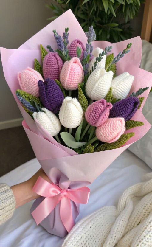 Bó hoa len tulip