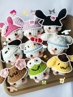 Móc khoá len mini handmade, móc khóa nấm cute giá tốt Móc khóa len hình nấm